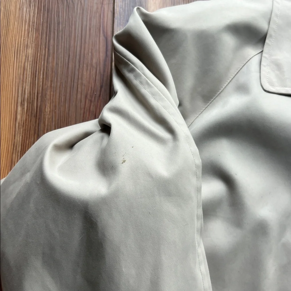 National Wildlife Federation Trench Coat Lined Embroidered Herons Tan Medium - Picture 10 of 12